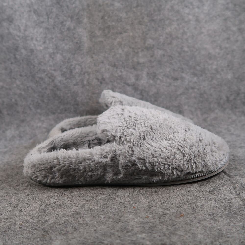 Jessica Simpson Shoes Womens 6 Slippers Mule Slip On Gray Faux Fur Comfort Flat